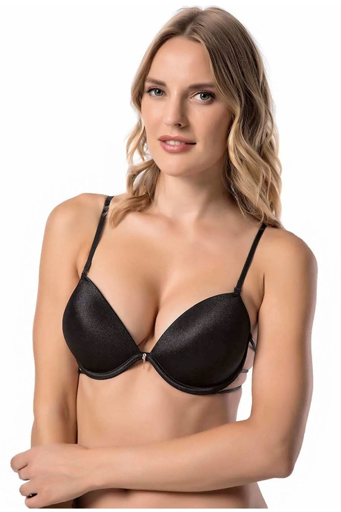 Kadın Destekli Push-up Taşlı Biyeli Micro Sütyen
