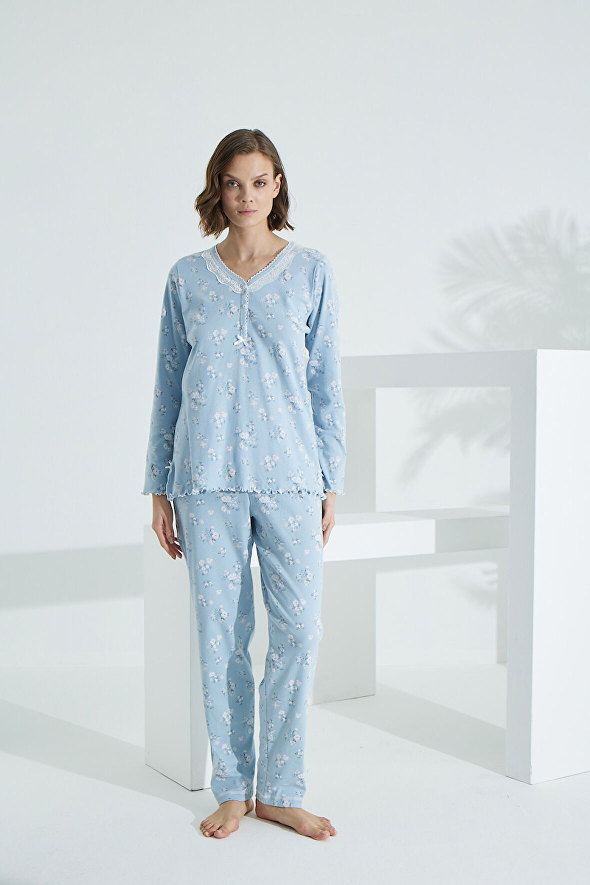 Angelique Bambu Uzun Kol Kadın Pijama Takımı 22002