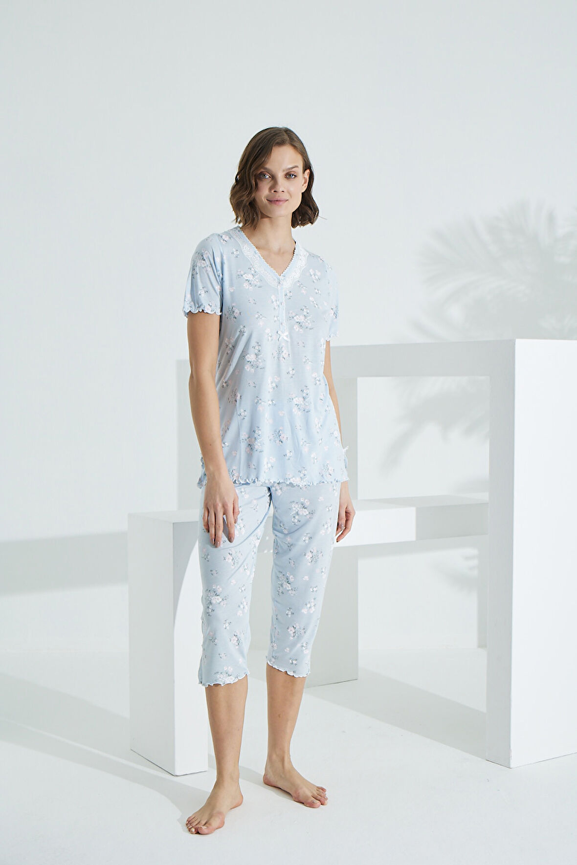 Angelique Bambu Uzun Kol Kadın Pijama Takımı 22252