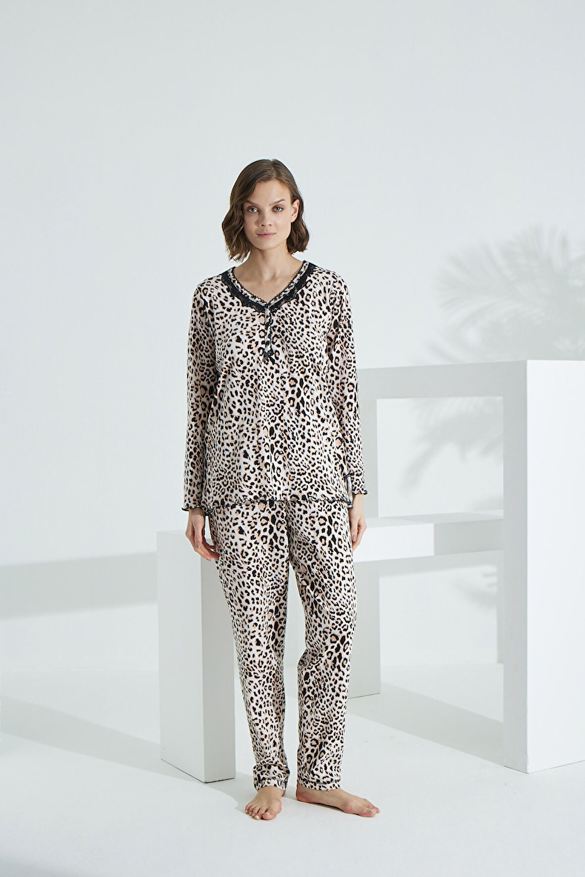 Angelique %100 Pamuk Uzun Kol Kadın Pijama Takımı 21500