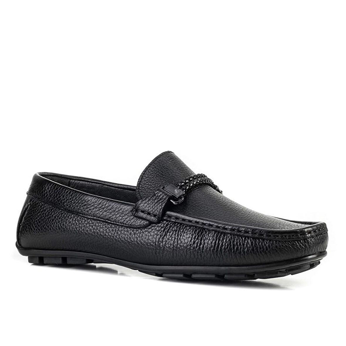 Cabani Hakiki Deri Siyah Erkek Loafer