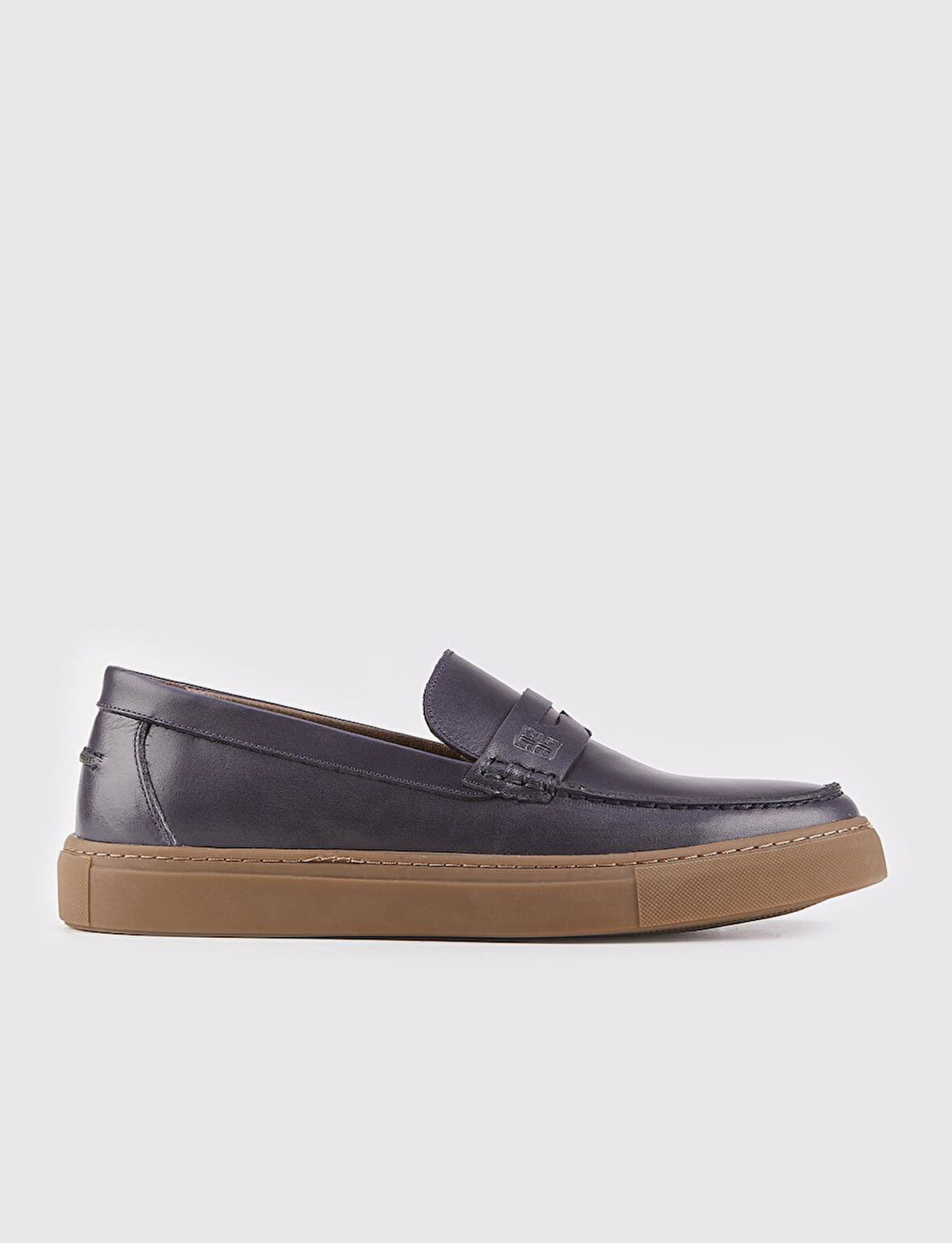 Erkek Hakiki Deri Lacivert Loafer Ayakkabı