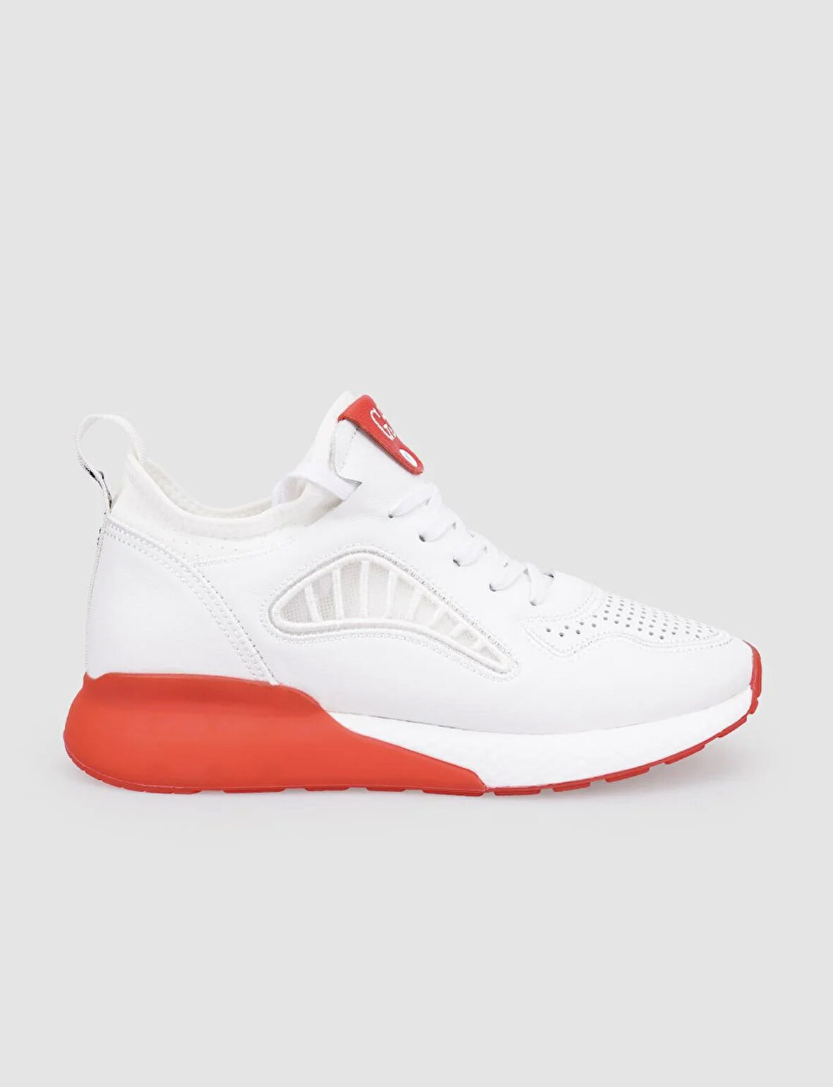 Guja Kırmızı Tabanlı Beyaz Bağcıklı Erkek Spor Ayakkabı