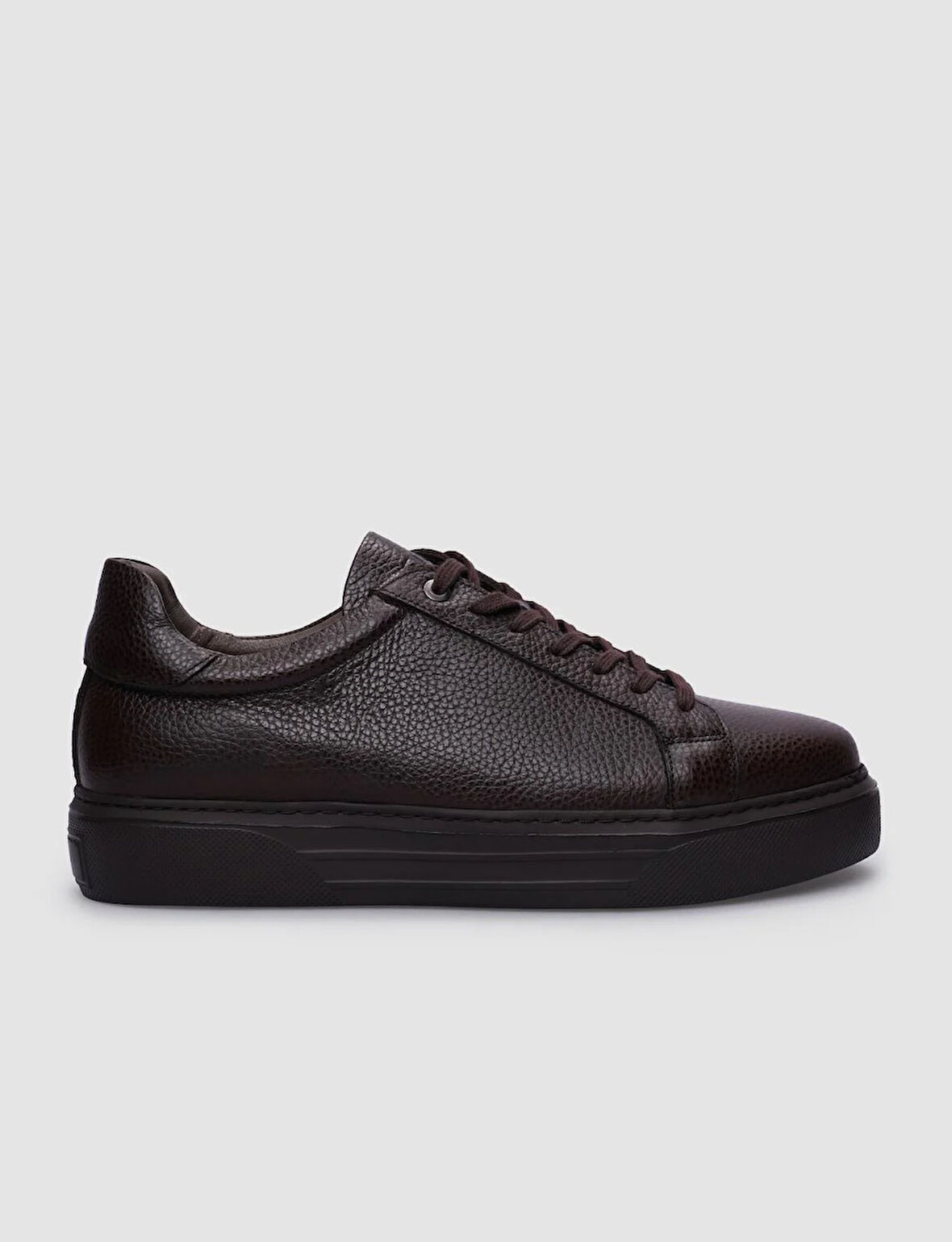 Hakiki Deri Kahverengi Bağcıklı Erkek Sneaker