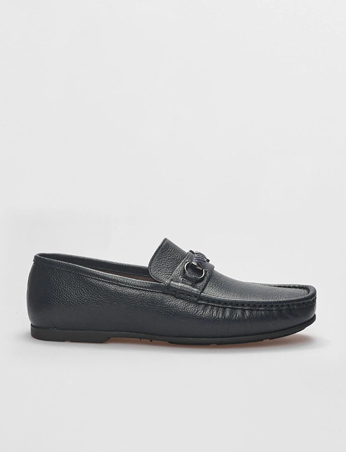 Hakiki Deri Lacivert Tokalı Erkek Loafer