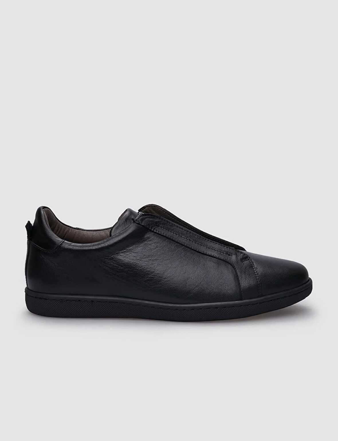 %100 Hakiki Deri Siyah Lastikli Erkek Sneaker