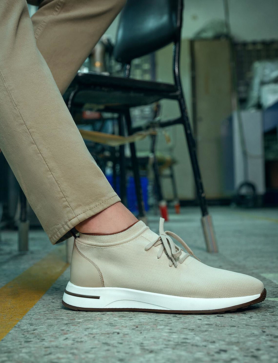 Triko Bej Bağcıklı Erkek Spor Ayakkabı