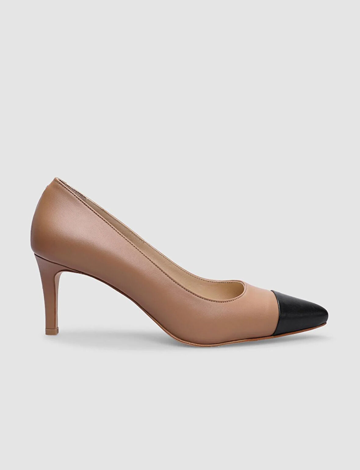 Cabani %100 Hakiki Deri Vizon - Siyah Kadın Stiletto