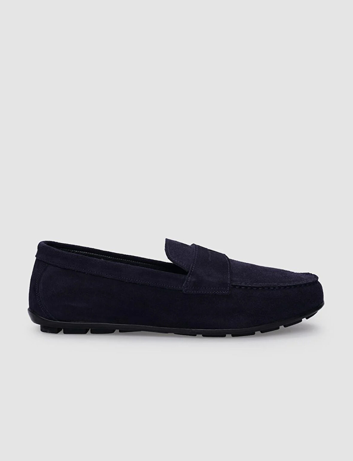 %100 Hakiki Deri Lacivert Süet Erkek Loafer