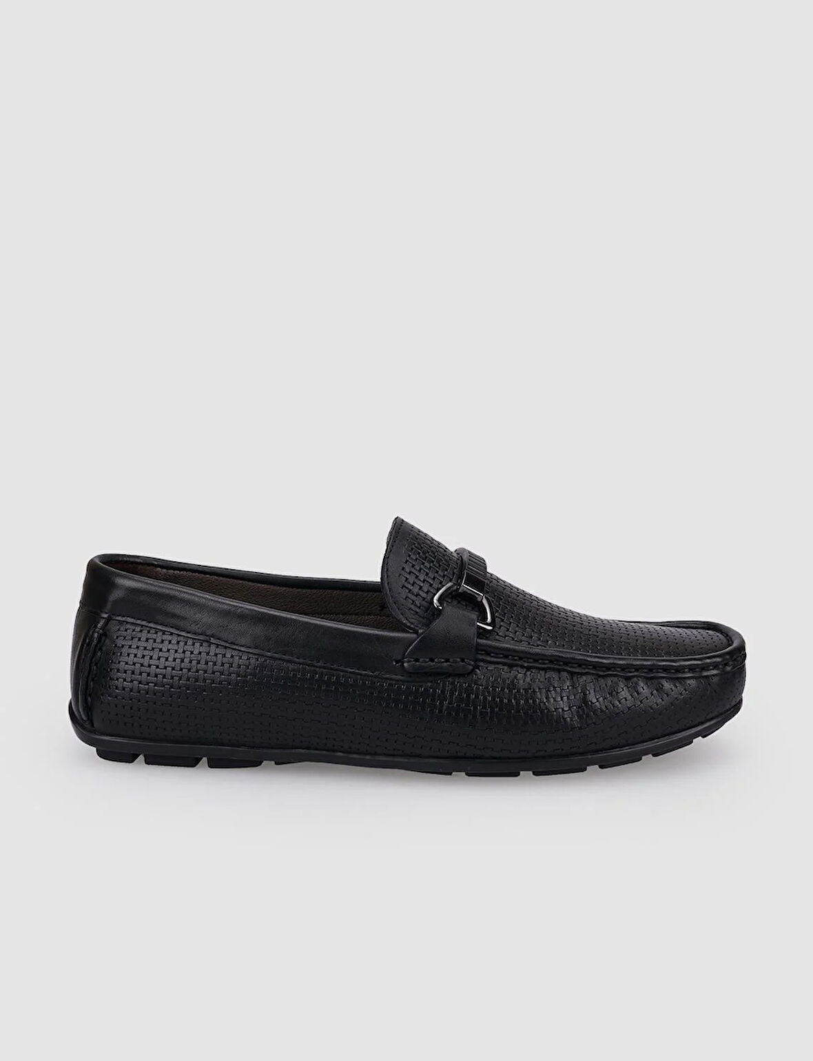 %100 Hakiki Deri Siyah Tokalı Erkek Loafer
