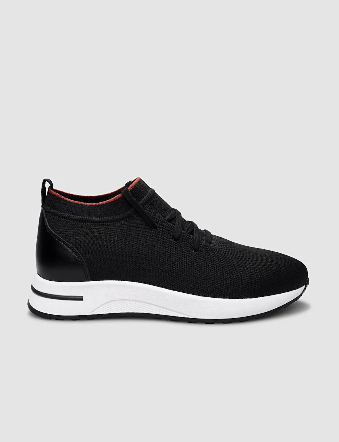 Triko Siyah Bağcıklı Kadın Sneaker