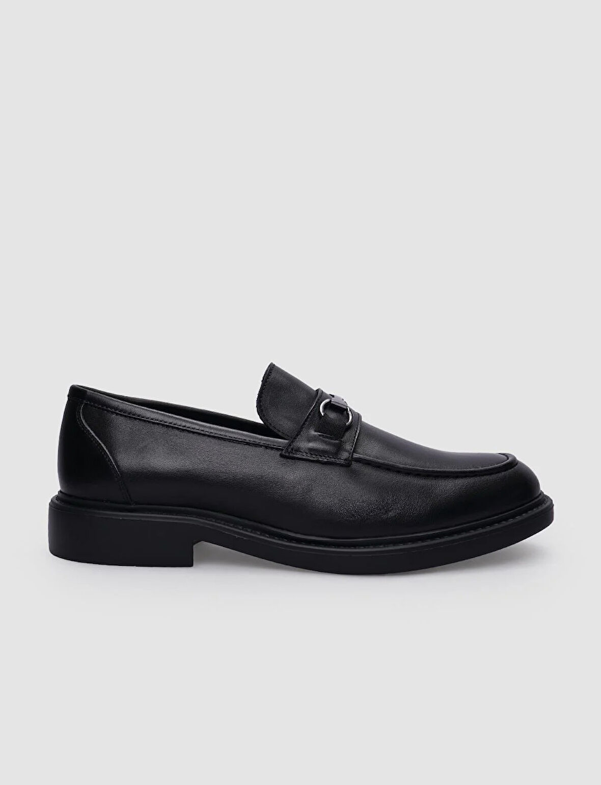 %100 Hakiki Deri Siyah Tokalı Erkek Loafer