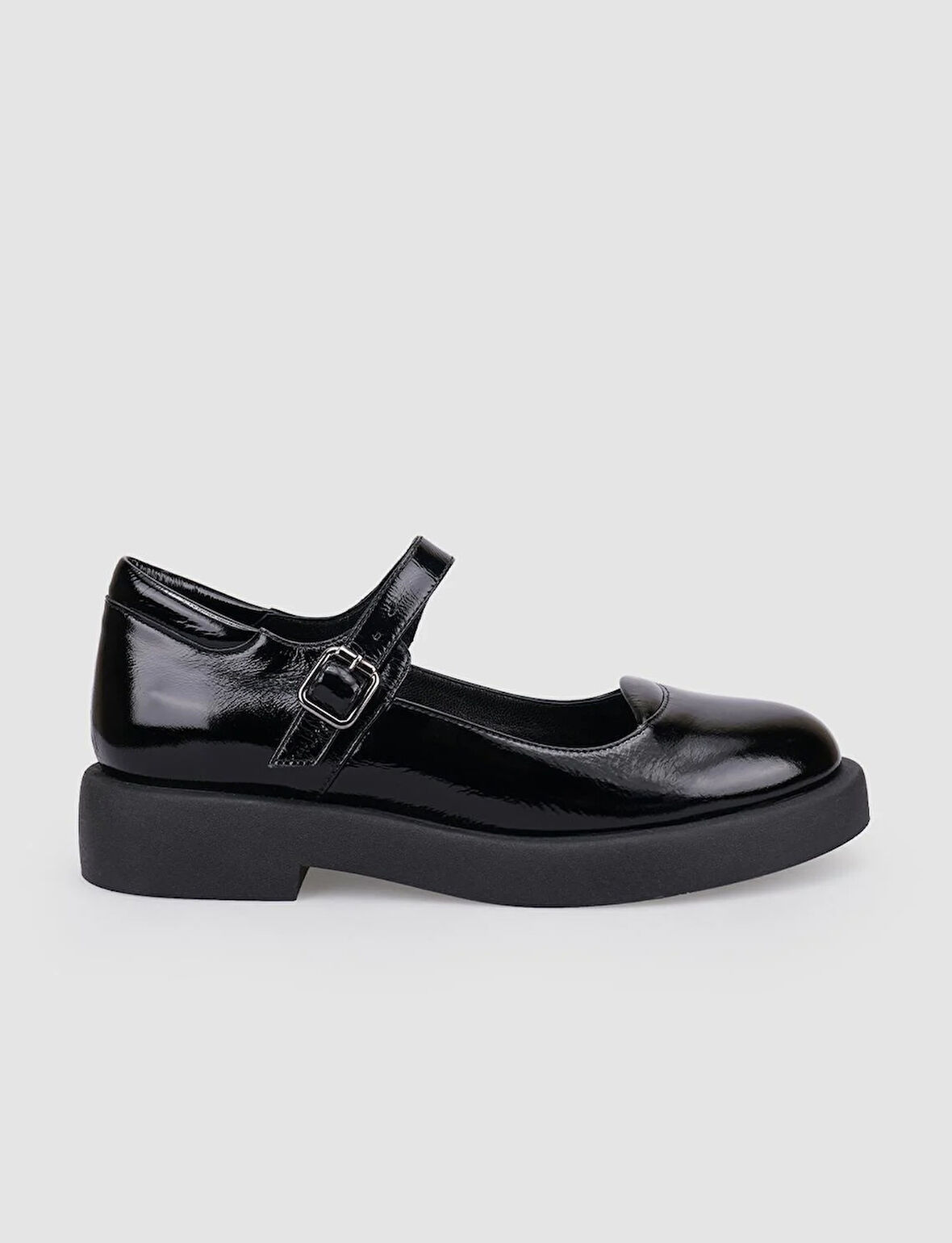 %100 Hakiki Deri Siyah Rugan Kadın Günlük Ayakkabı