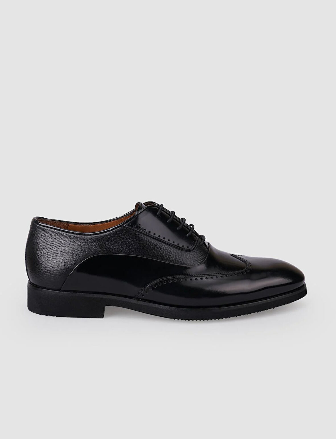 %100 Hakiki Deri Siyah Açma Bağcıklı Erkek Klasik Ayakkabı