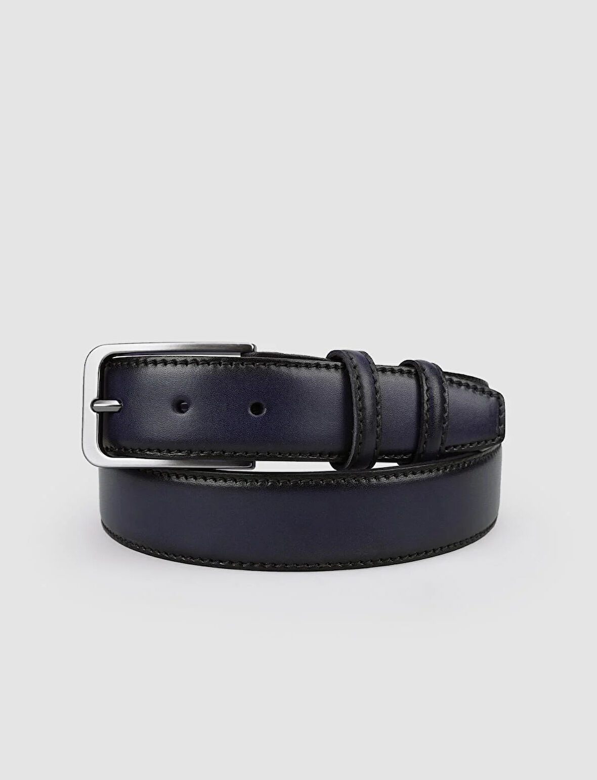 Cabani %100 Hakiki Deri Lacivert 3,5 cm Erkek Günlük Kemer