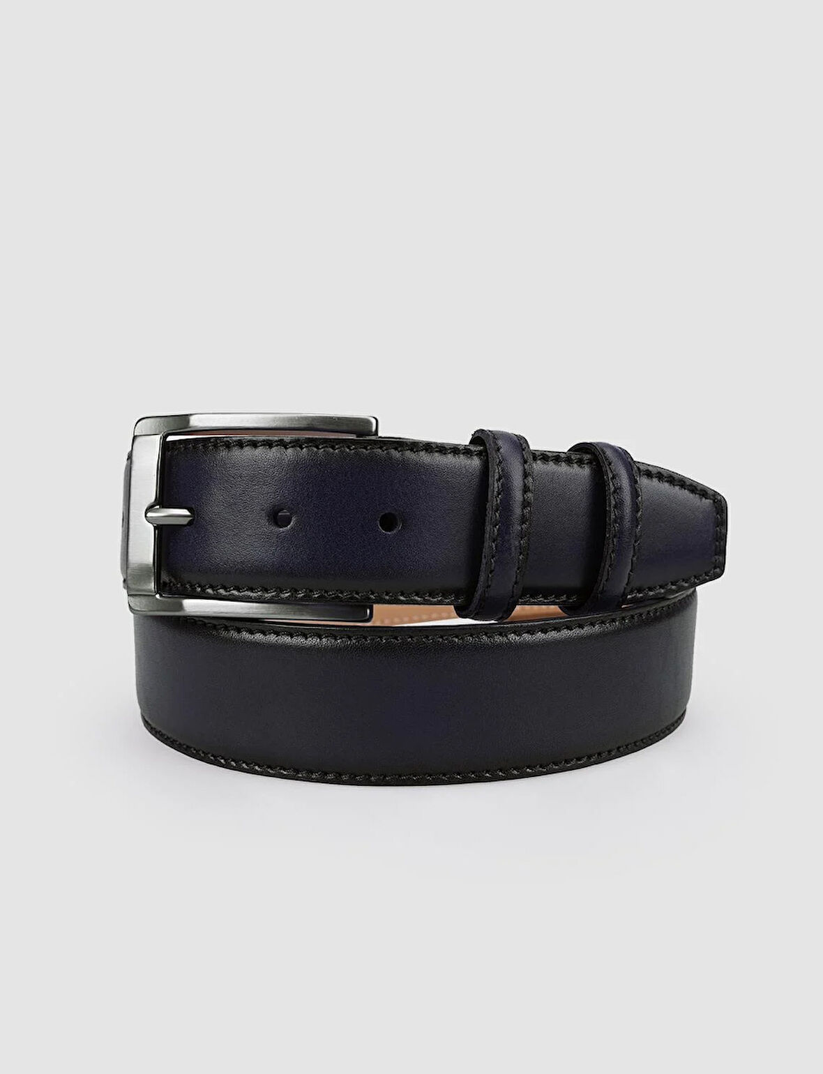 Cabani %100 Hakiki Deri Lacivert 4 cm Erkek Günlük Kemer