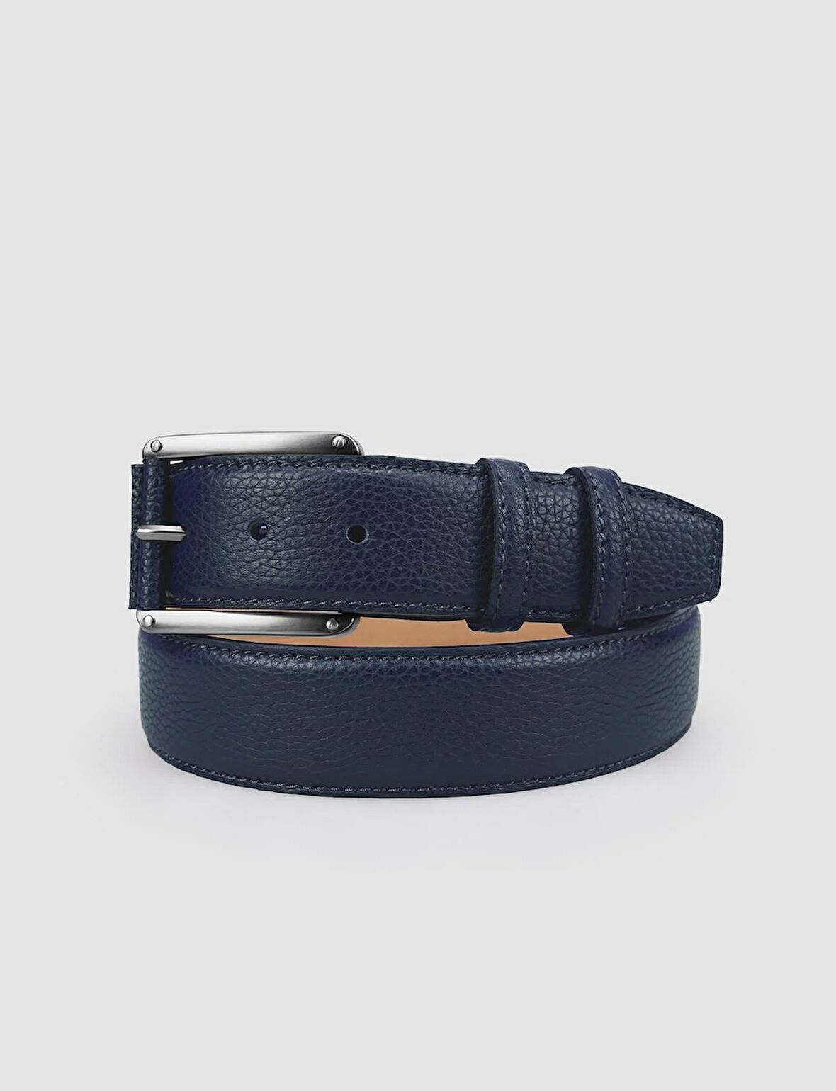 Cabani %100 Hakiki Deri Lacivert 4 cm Erkek Günlük Kemer