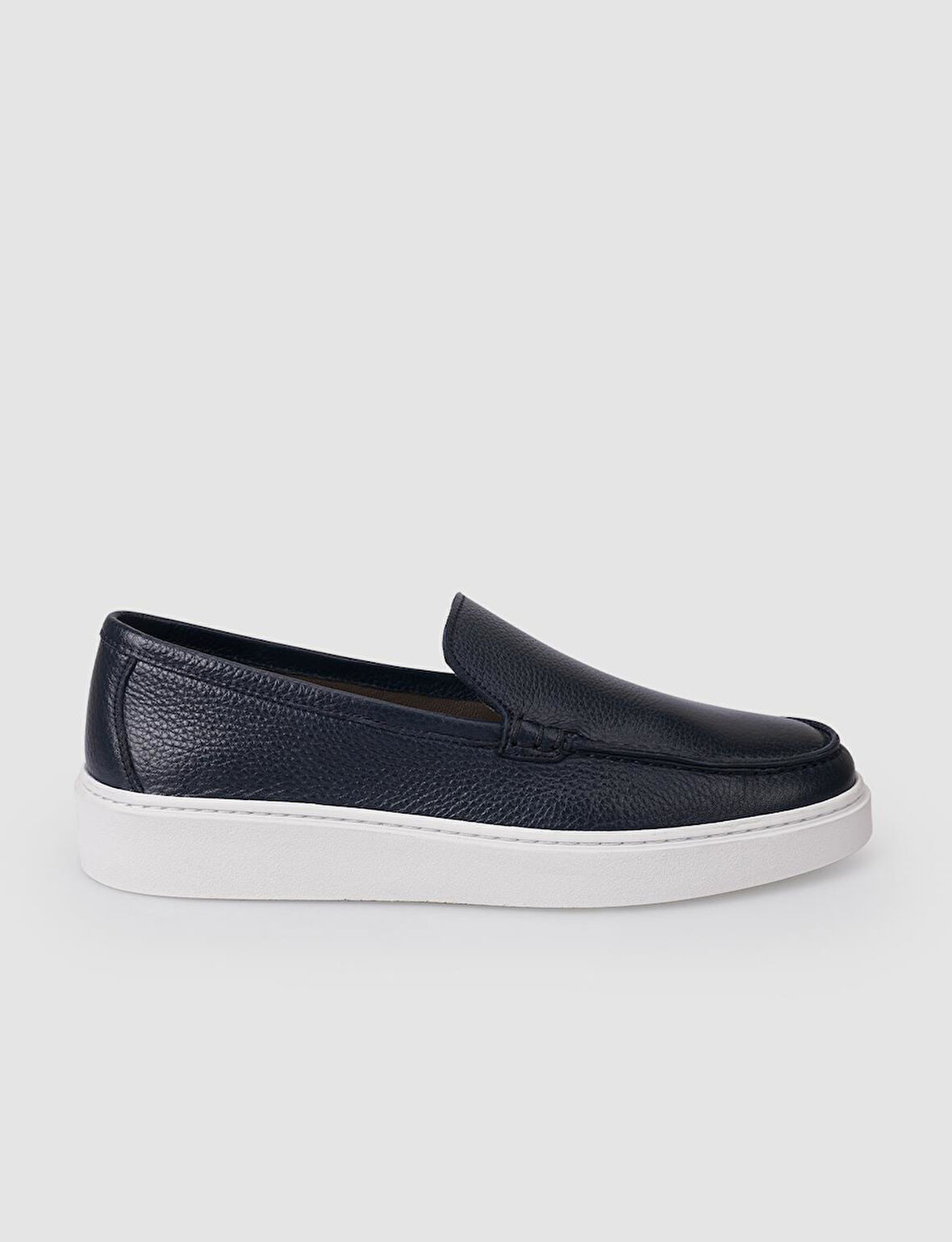 %100 Hakiki Deri Lacivert Erkek Loafer Ayakkabı