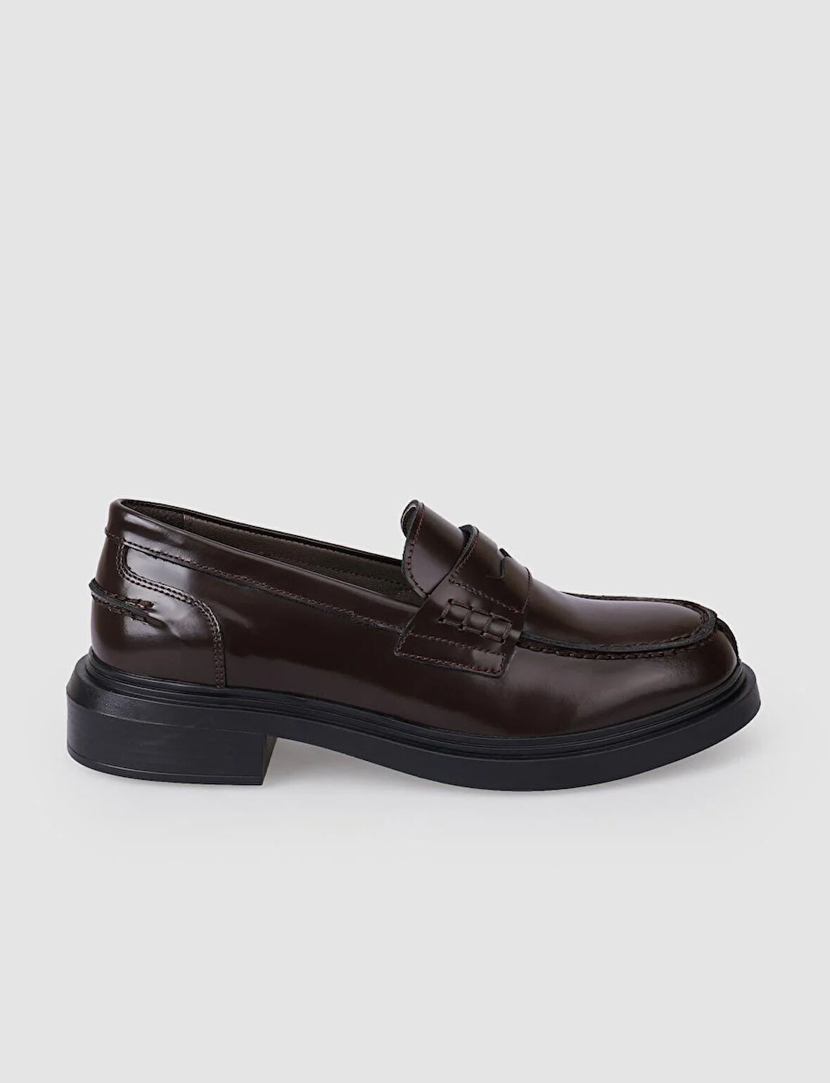 %100 Hakiki Deri Kahverengi Açma Kadın Loafer