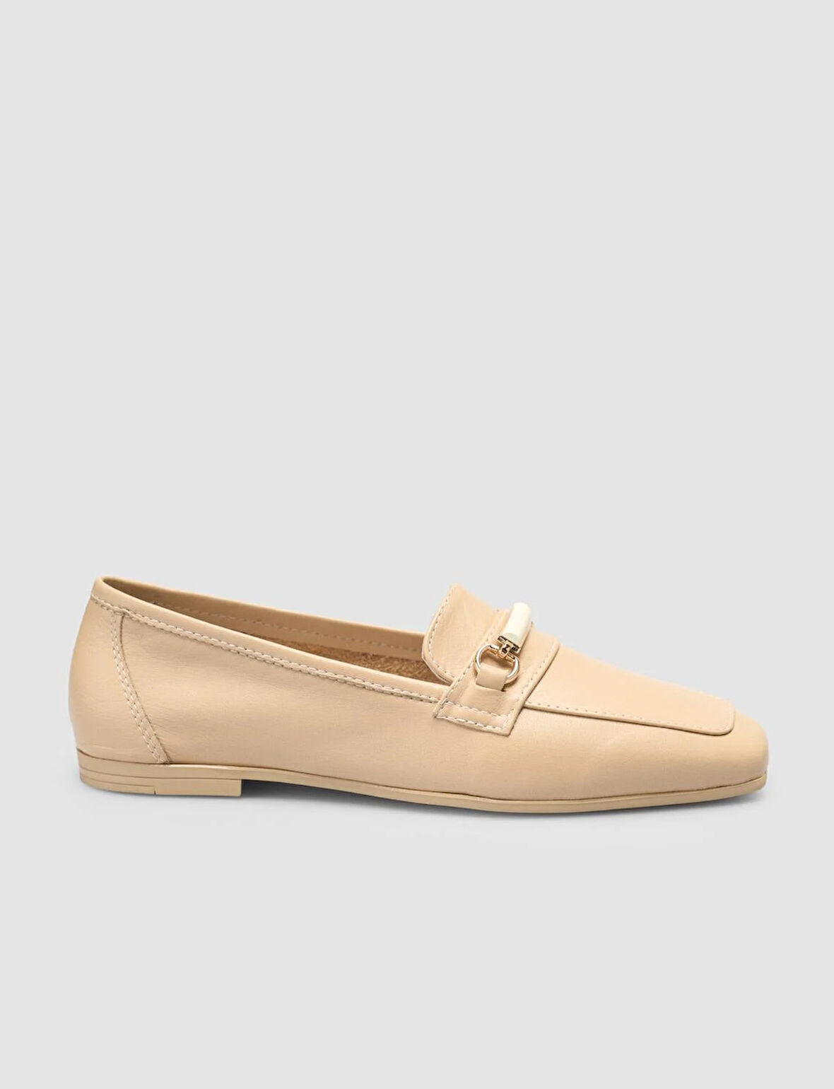 %100 Hakiki Deri Vizon Kadın Loafer
