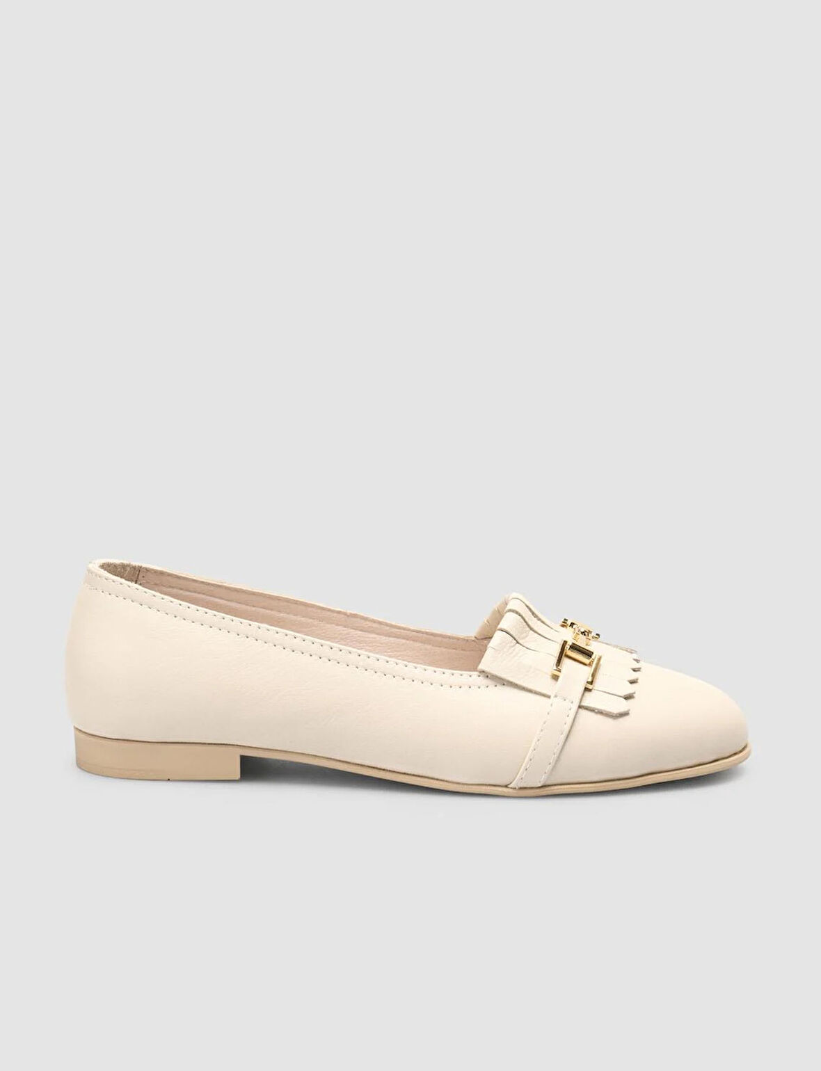 Cabani %100 Hakiki Deri Bej Kadın Babet