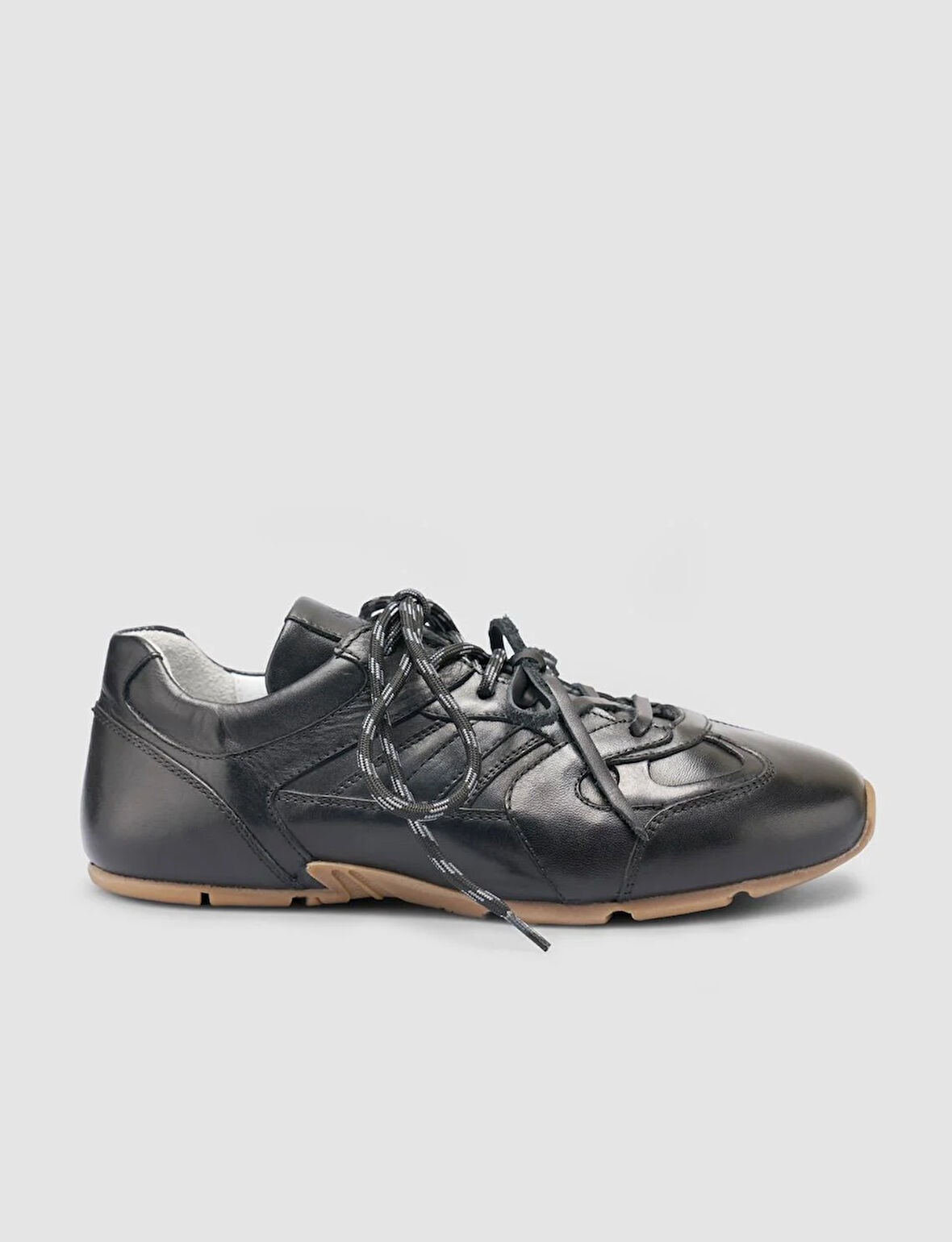 %100 Hakiki Deri Siyah Kadın Sneaker