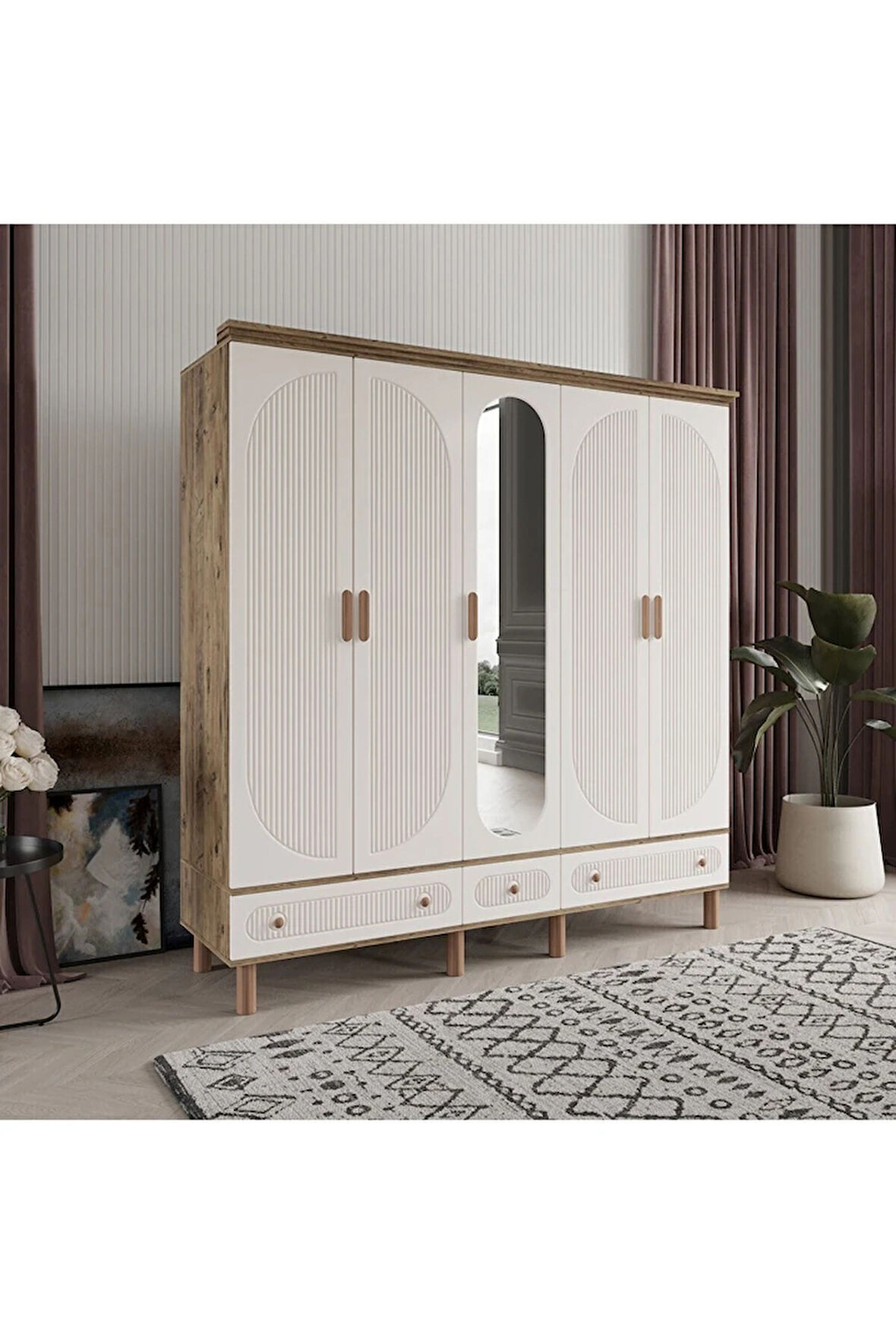 SOHO 5 KAPAKLI AYTAŞI GARDIROP TAMAMI MDF