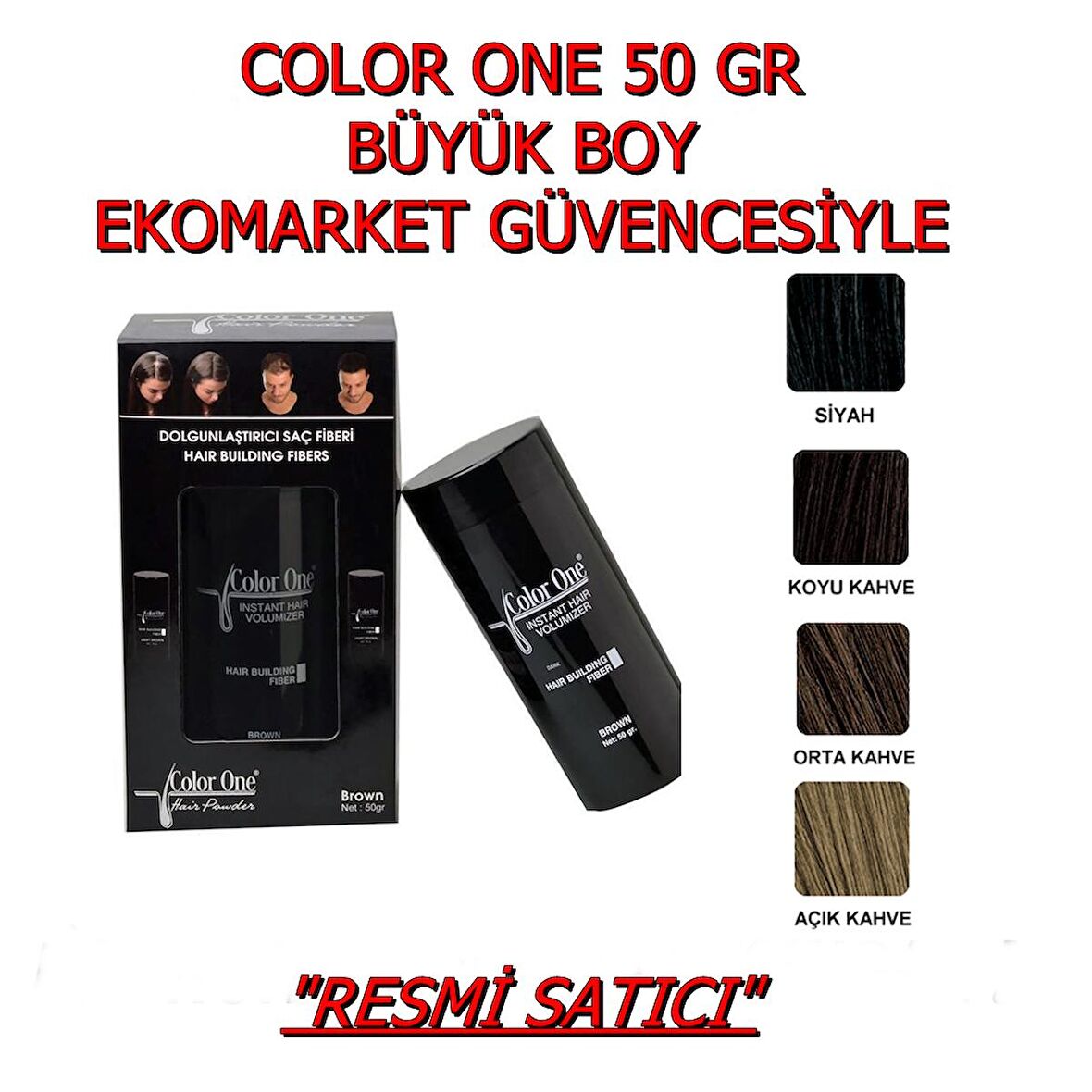 Color One Saç Dolgunlaştırıcı Topik Pudra  50gr- Kahve