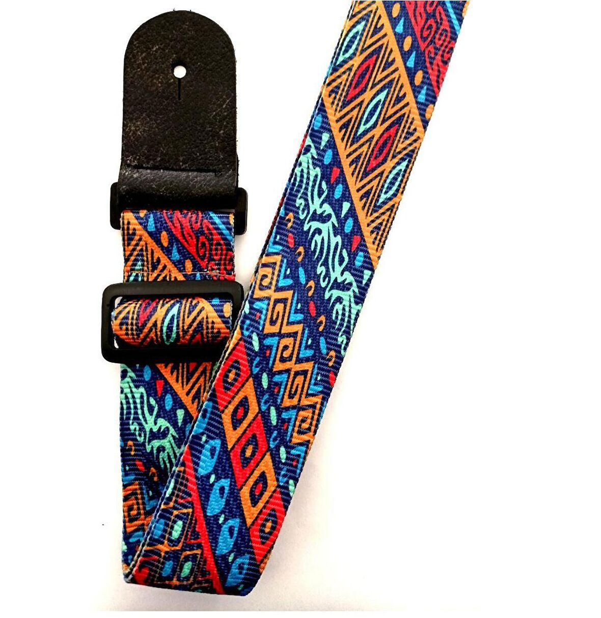 Rj200-b18 Gitar Askısı Deluxe Teal Guitar Strap Deri Başlıklı 2 Katlı