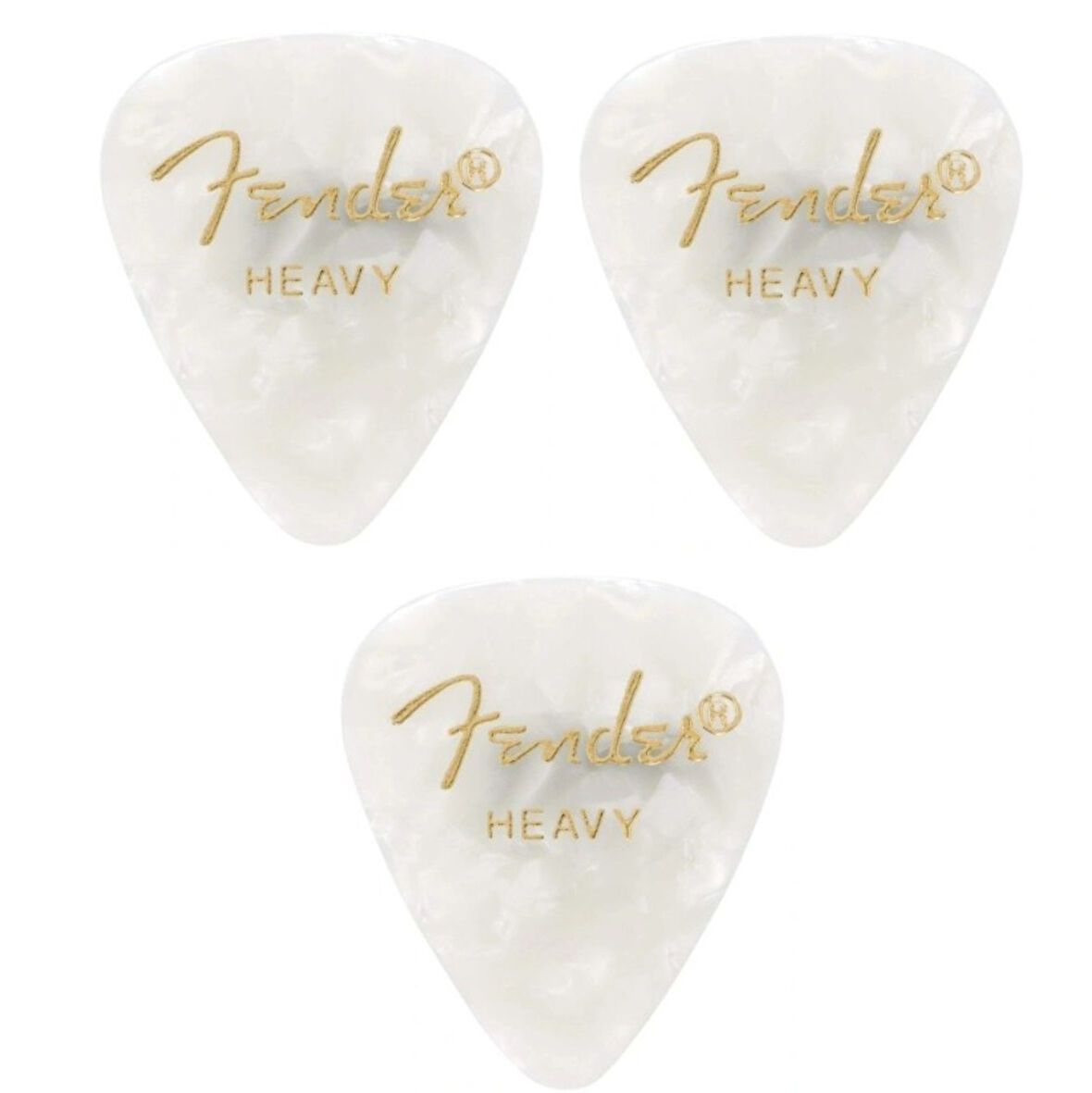 Fender Gitar Penası 3 Adet Premium Celluloid Heavy White Moto