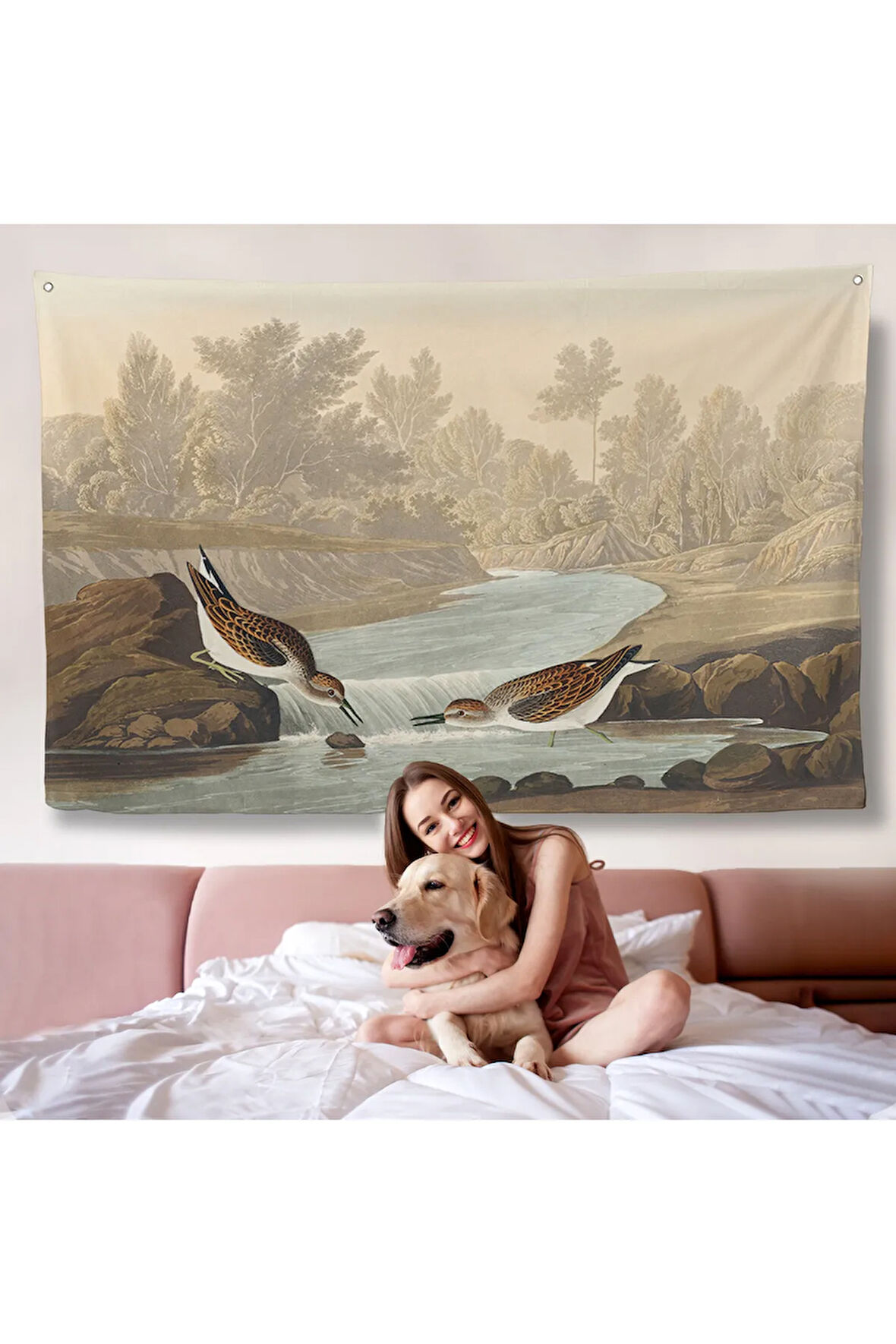 John James Audubon Küçük Çulluklar Duvar Örtüsü-7013