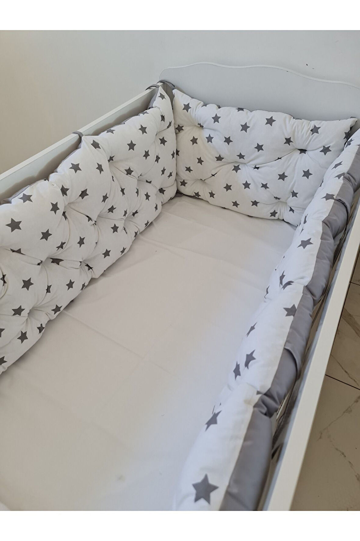 70x140 Beşik Uyumlu 4 Parça Beşik Kenar Koruma Takımı – %100 Pamuk – Yıkanabilir