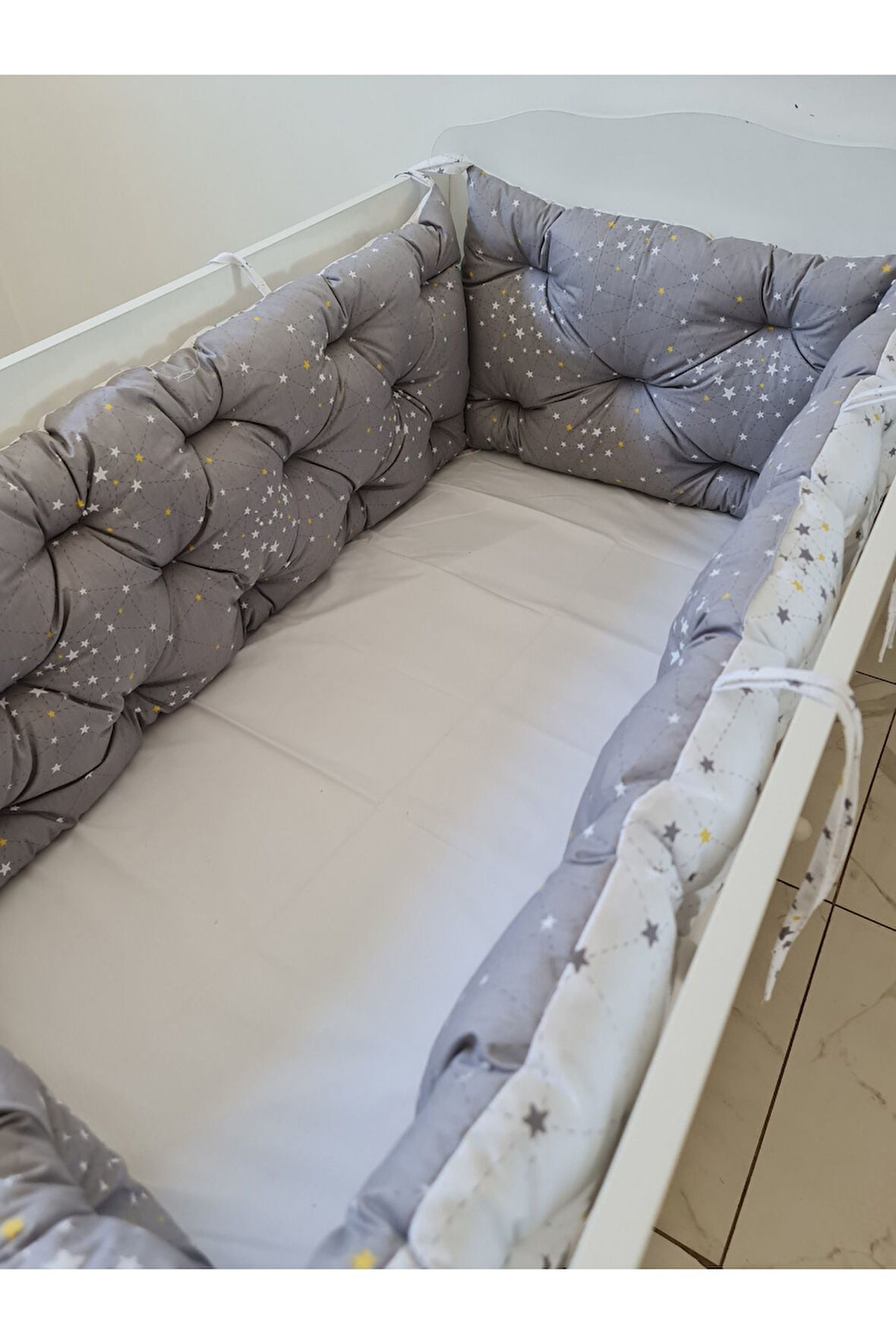 70x140 Beşik Uyumlu 4 Parça Beşik Kenar Koruma Takımı – %100 Pamuk – Yıkanabilir