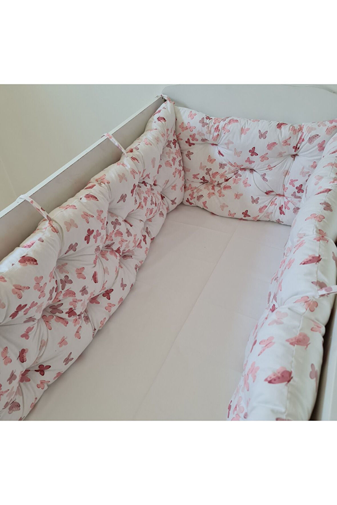 70x140 Beşik Uyumlu 4 Parça Beşik Kenar Koruma Takımı – %100 Pamuk – Yıkanabilir