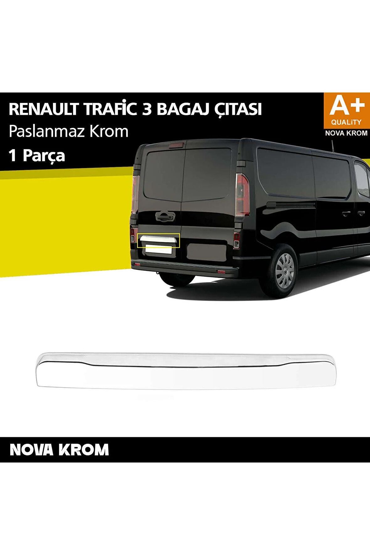 Renault Trafic Krom Bagaj Çıtası (Çift Kapılı) 2014 Üzeri