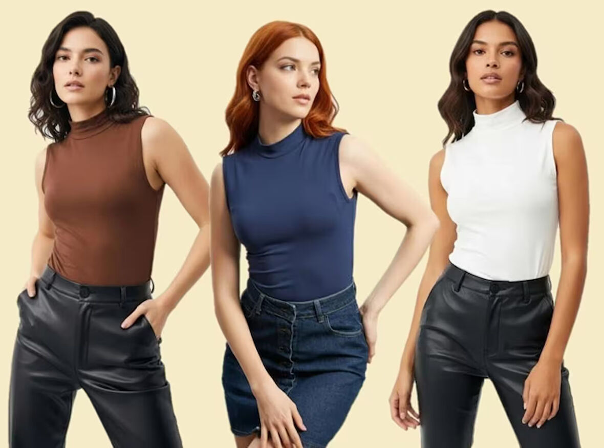 Sıfır Kollu 3'lü Kadın Balıkçı Yaka Badi 