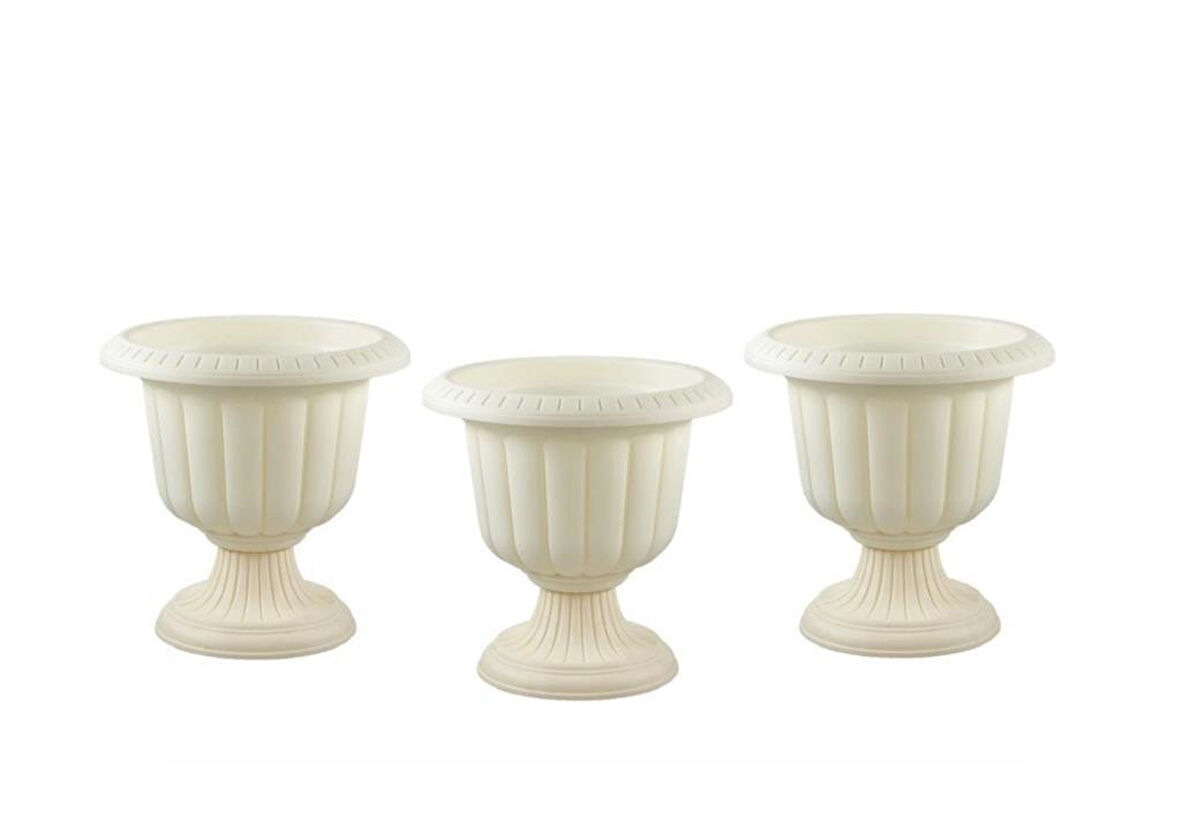 Omnipazar SO-N001 Nergiz Dekoratif Saksı 9,8 lt Kirli Beyaz 3 Adet