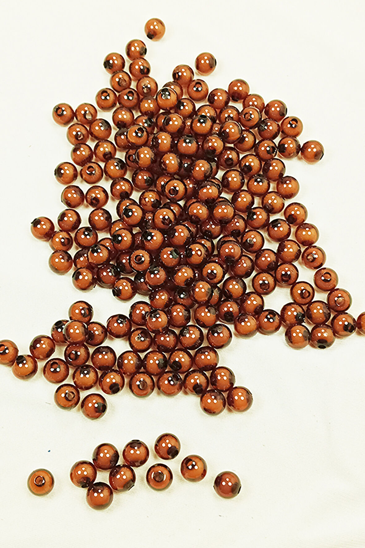 Yuvarlak Boncuk İçten Boncuklu Bileklik Çanta Boncuğu 8 mm 50 gr Kahverengi - BNC469