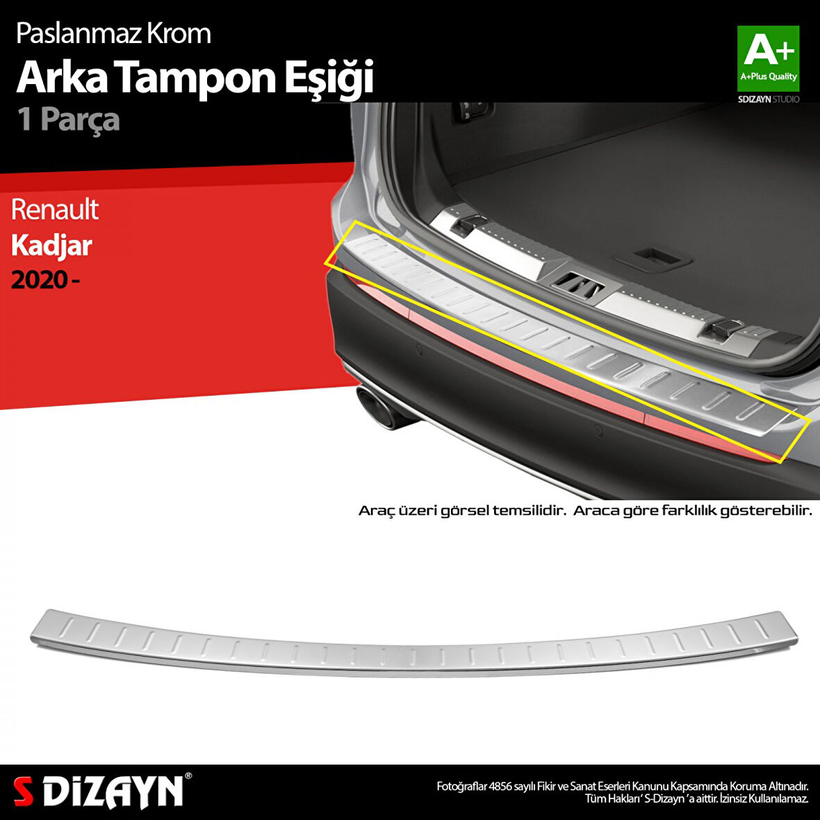 S-Dizayn Renault Kadjar Krom Arka Tampon Eşiği 2020-2022