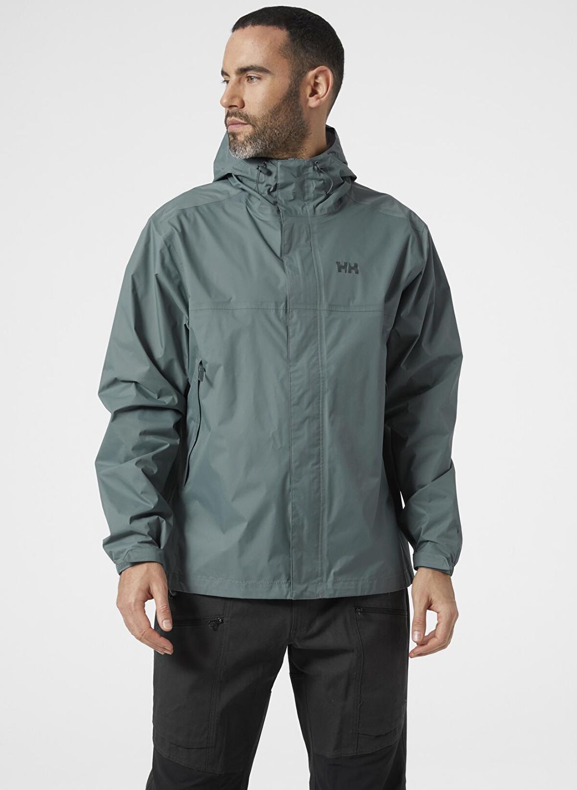 Helly Hansen Hh Loke Jacket Fermuarlı Normal Kalıp Siyah Erkek Yağmurluk