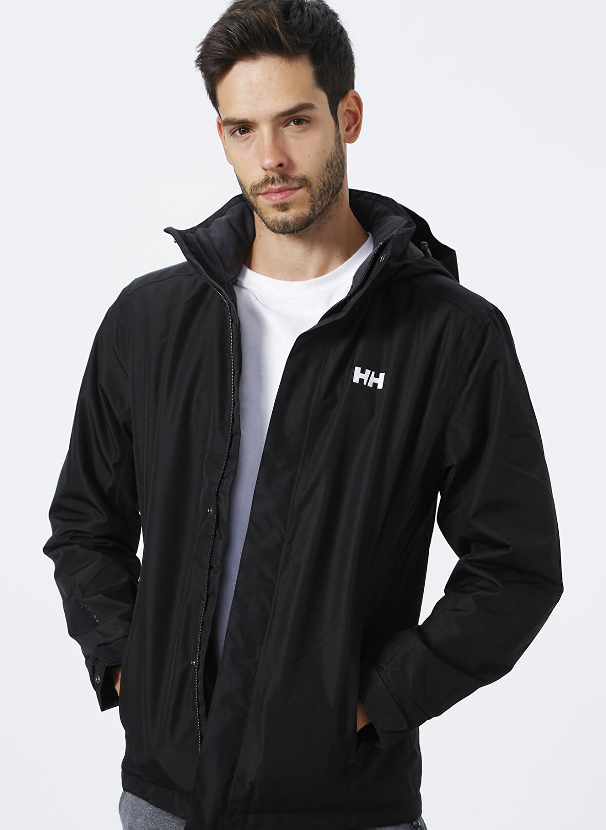 Helly Hansen Hh Dubliner Insulated Jacket Fermuarlı Normal Kalıp Siyah Erkek Yağmurluk