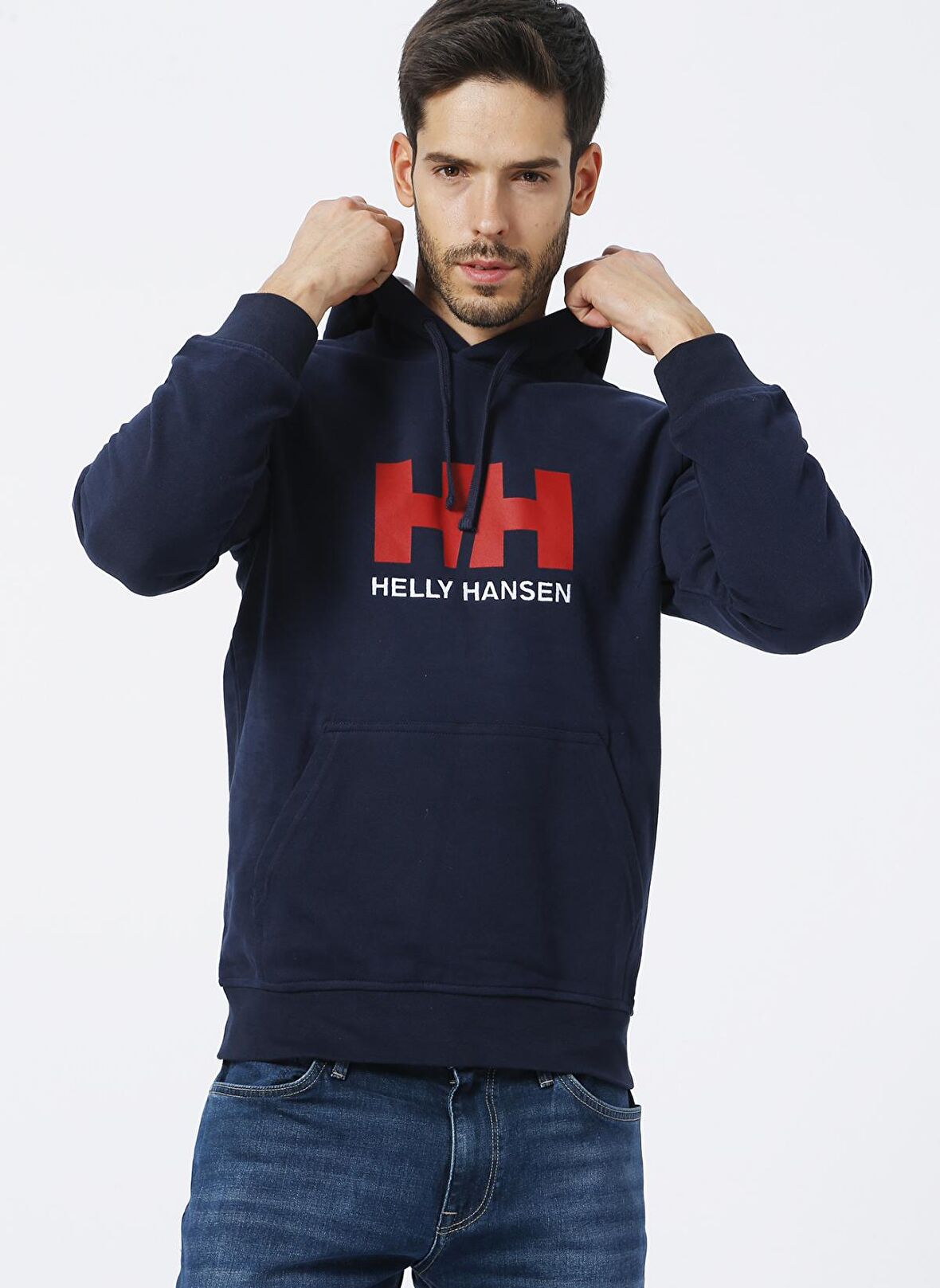 Helly Hansen Hh Hh Logo Hoodie Kapüşonlu Normal Kalıp Lacivert Erkek Sweatshirt