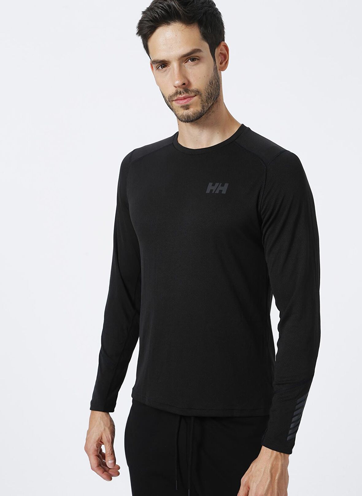Helly Hansen Hh Lifa Active Crew Bisiklet Yaka Normal Kalıp Siyah Erkek Üst İçlik
