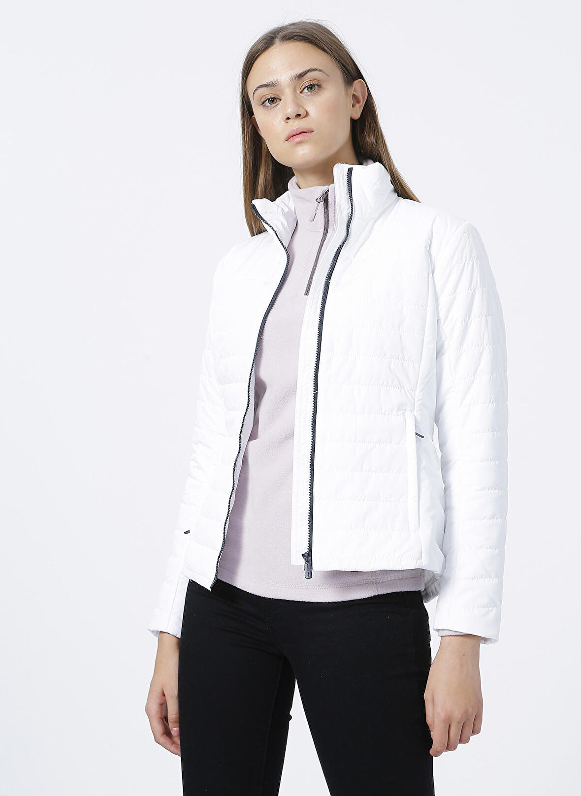 Helly Hansen Beyaz Kadın Fermuarlı Mont HH W CREW INSULATOR JACKET 2.0