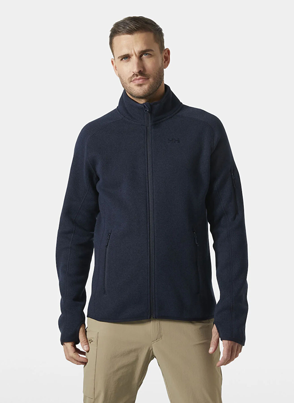 Helly Hansen HHA.49429_HHA.597_VARDE POLAR 2.0 Lacivert Dik Yaka Normal Düz Erkek Polar Sweatshırt