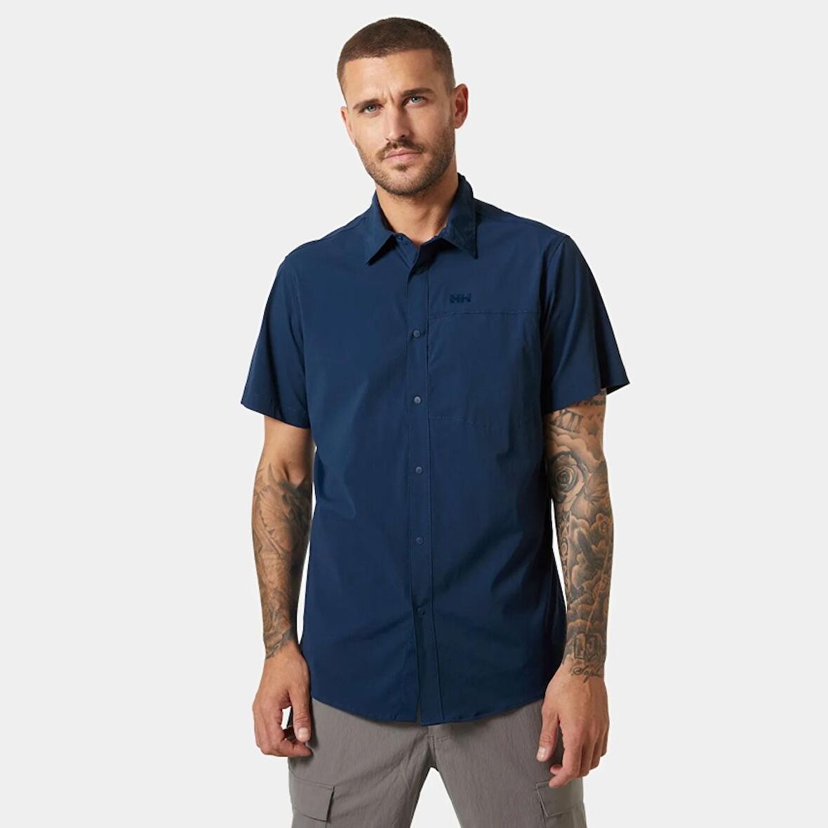 Helly Hansen Tofino Solen Short Sleeve Shirt Erkek Kısa Kollu Gömlek 63204-584 Lacivert 