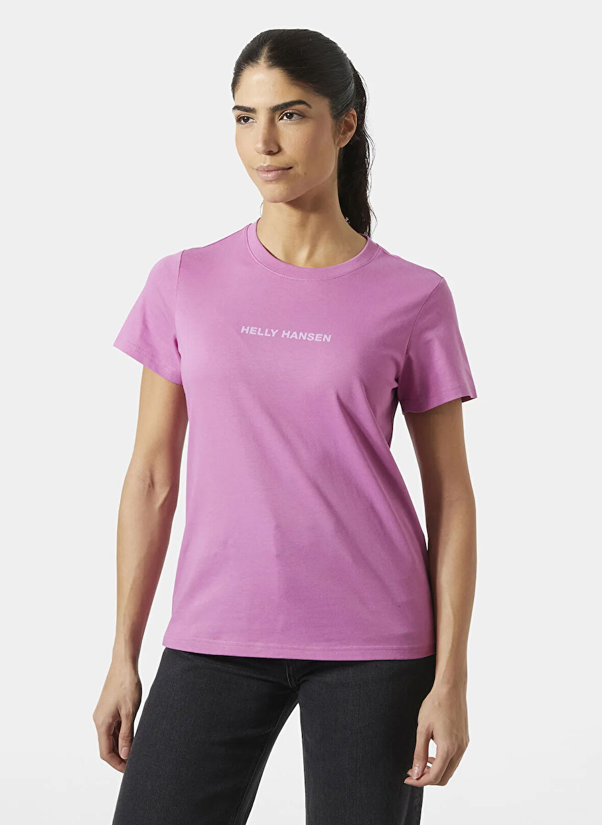 Helly Hansen HHA.54591_HELLY HANSEN W CORE T-SHI Mor Bisiklet Yaka Normal Düz Kadın T-Shirt