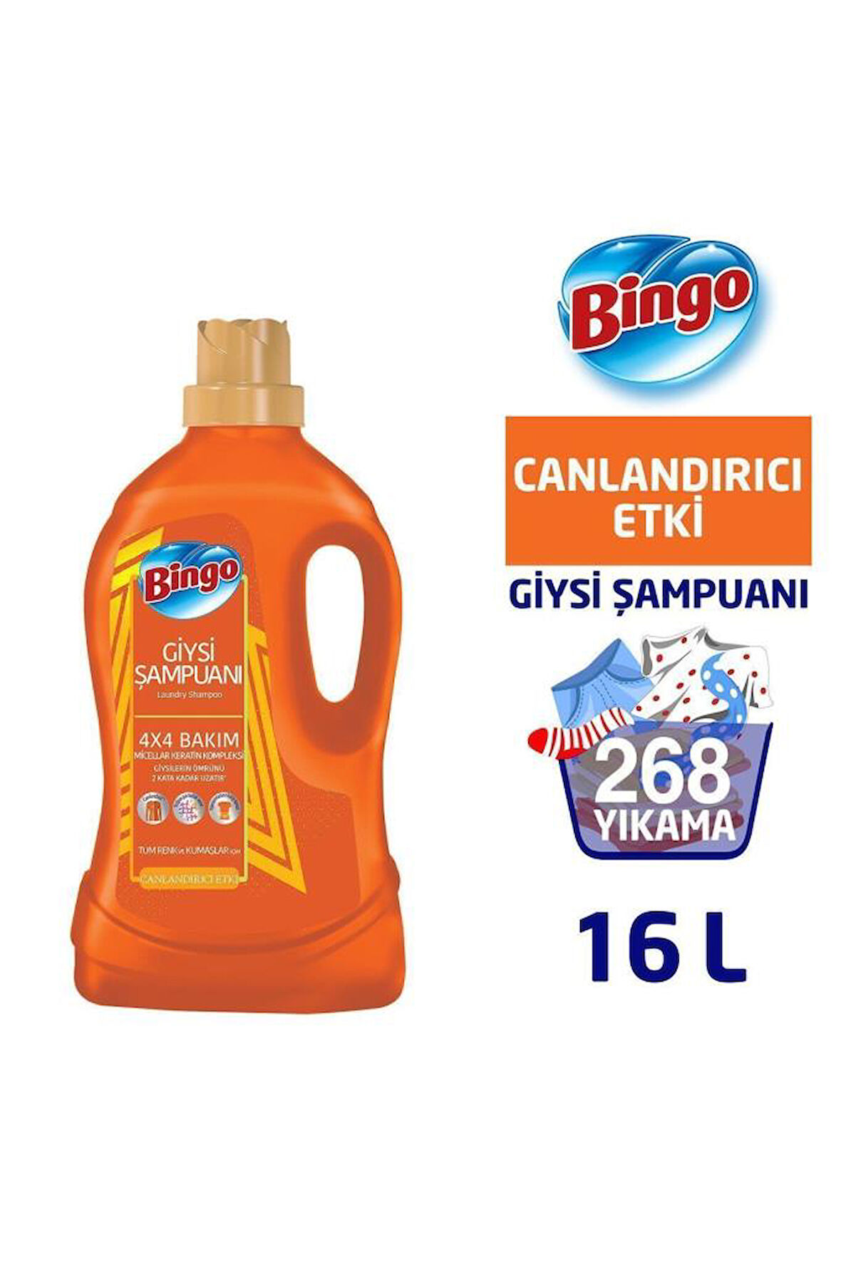 Bingo Giysi Şampuanı Canlandırıcı Etki 4l 4'lü