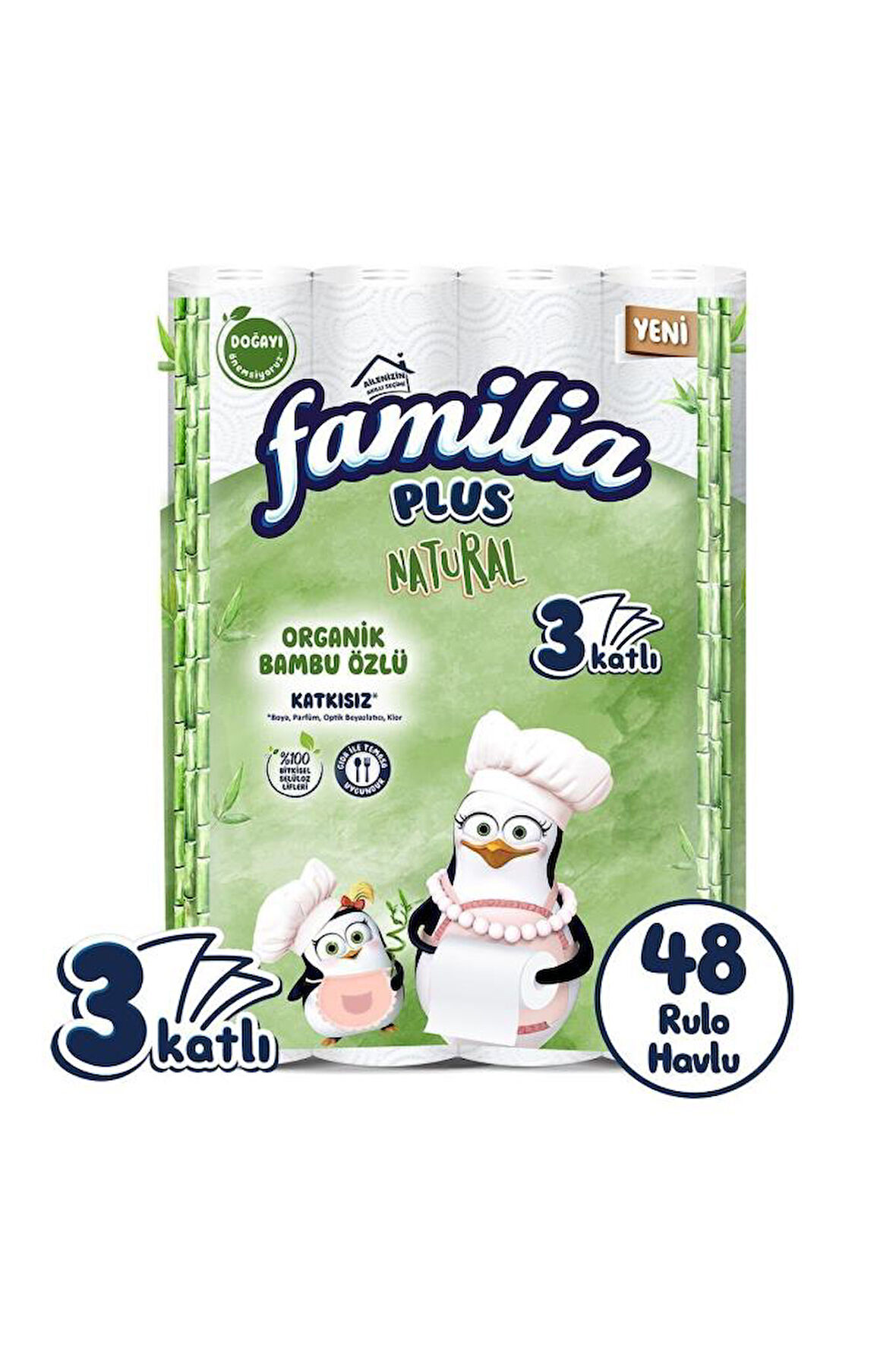 Familia Plus Natural Kağıt Havlu 48 Rulo (16 RULO X 3 PAKET)