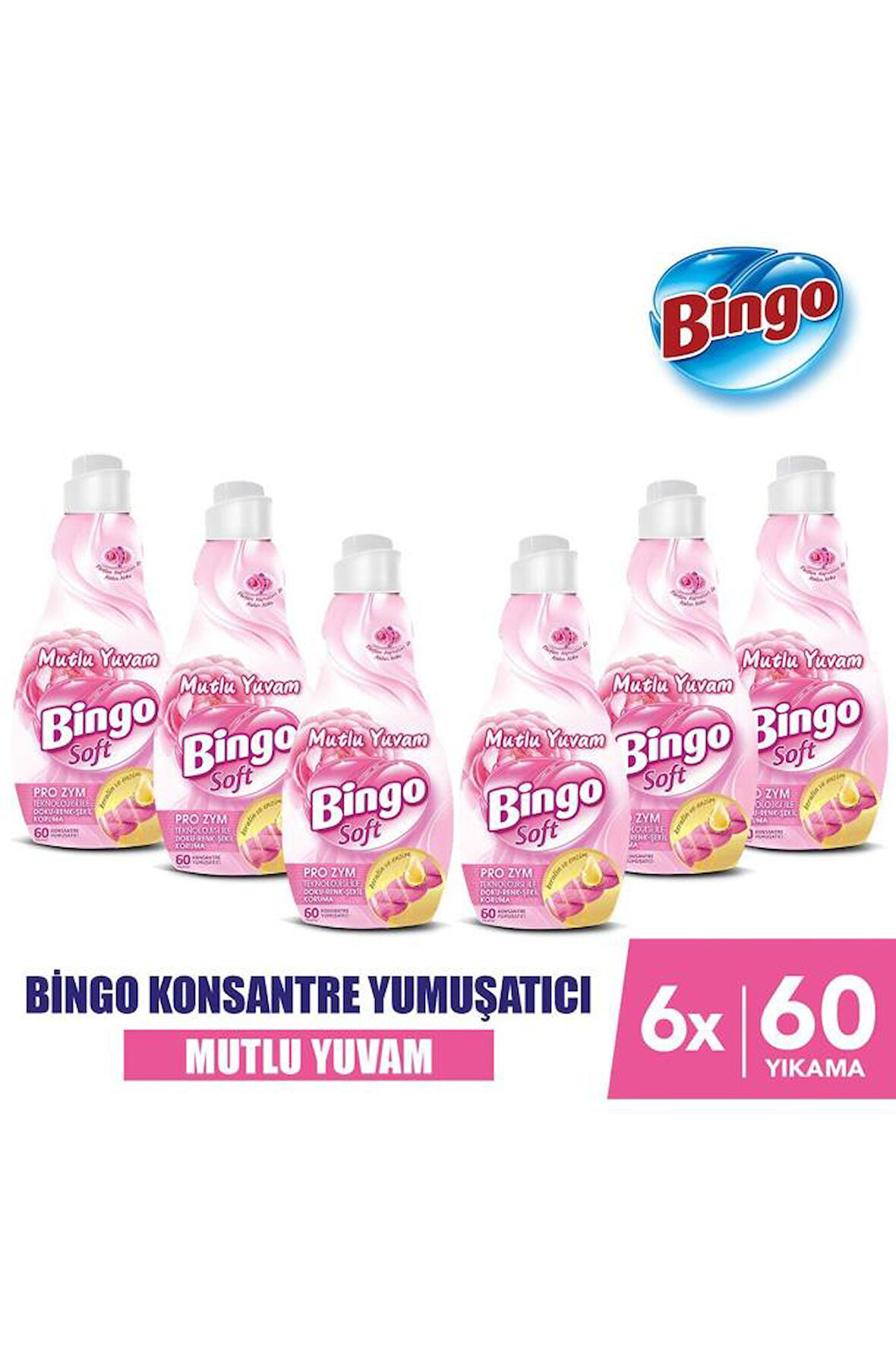 Bingo Soft Konsantre Çamaşır Yumuşatıcısı Mutlu Yuvam 1440 ml X 6 Adet